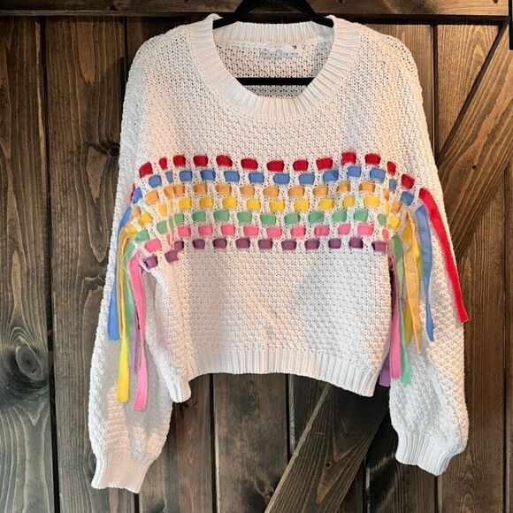 Day + Moon Ribbon Fringe Sweater - Picture 1 of 4